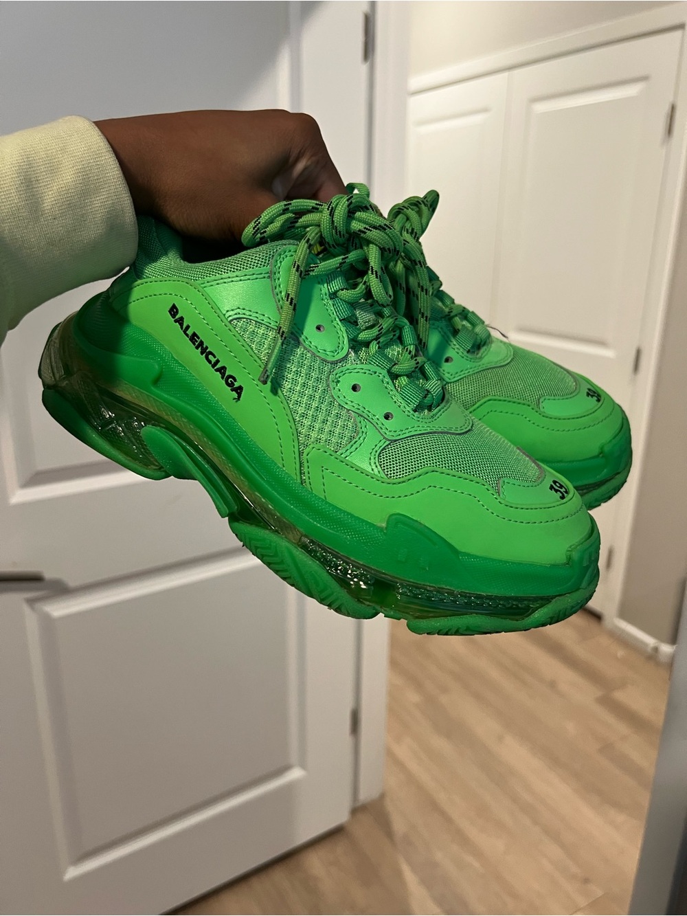 Balenciaga Triple S Electric Green Chunky Sneaker - Picture 4 of 7